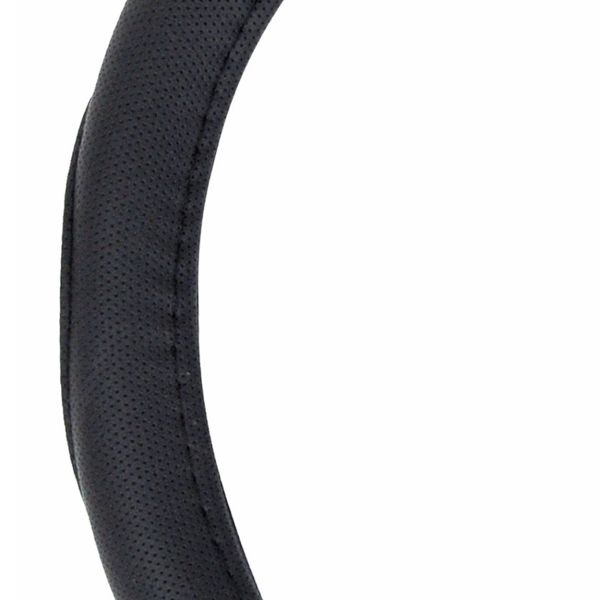 Amio - Κάλυμμα Τιμονιού SWC-09-M Μαύρο από Τεχνόδερμα Διάμετρος 37/39cm για Προστασία και Άνεση Τιμονιού για Επιβατικά και Επαγγελματικά Αυτοκίνητα - 1 τεμ. (01365/AM)