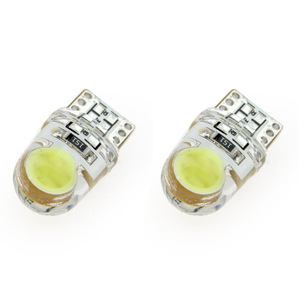 Amio – LED T10 W5W 12V W2.1x9.5d 5600K COB Σιλικόνης Καρφωτό Λευκό για Φώτα Θέσης & Εσωτερικού Αυτοκινήτου – 2 Τεμ. (01441/AM)