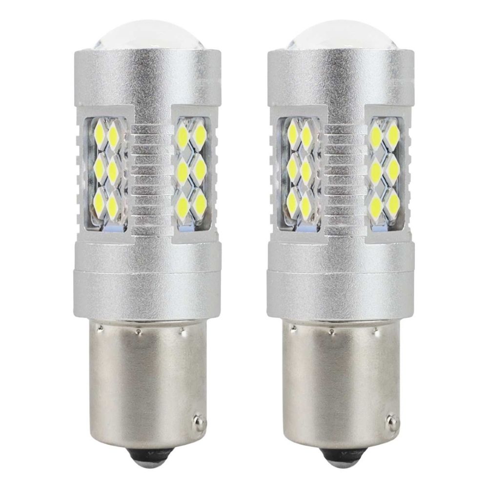 Amio – LED CANBUS P21W BA15s 12/24V 24xSMD 3030 Λευκό Διάθλασης Μονοπολικό για Φώτα Αυτοκινήτου & Φορτηγού – 2 Τεμ. (01445/AM)
