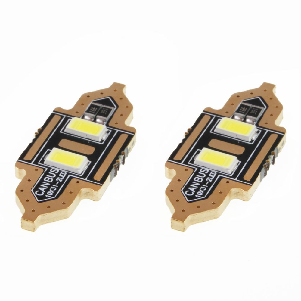 Amio – LED Λαμπάκια Πλαφονιέρας 31mm 12V 5600K 2xSMD 5730 για Εσωτερικό Φωτισμό Αυτοκινήτου – 2 Τεμ. (01448/AM)