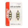 Amio – LED Λαμπάκια Πλαφονιέρας C5W 39mm 12V 0.5W 5600K 3xSMD 5730 για Αυτοκίνητο – 2 Τεμ. (01450/AM)