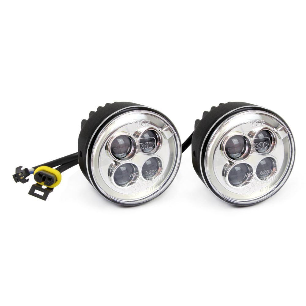 Amio – Στρογγυλά Φώτα Ημέρας DRL LED 12V 800Lm για Αυξημένη Ορατότητα & Ασφάλεια σε Αυτοκίνητο – Σετ 2 Τεμ. (01525/AM)