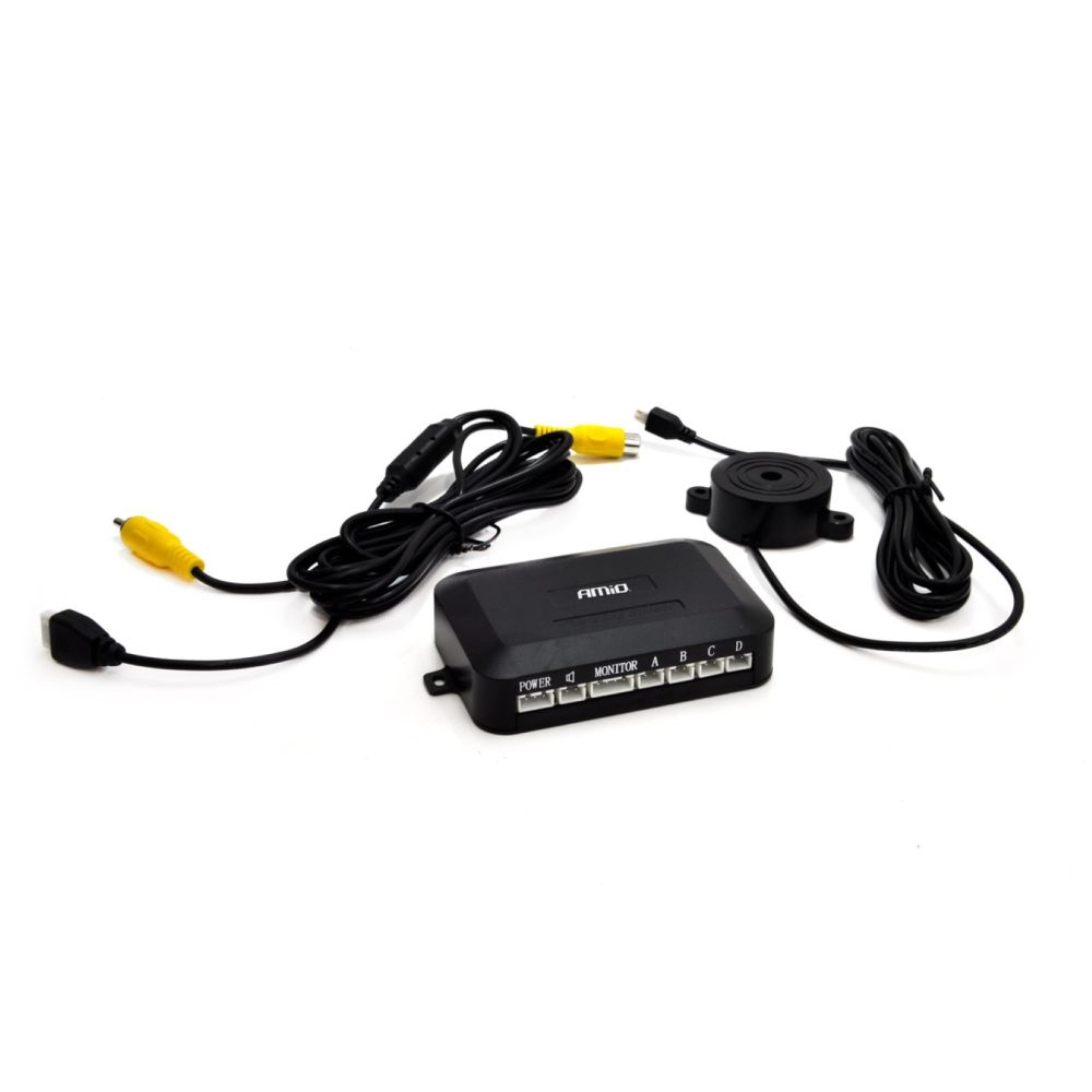 Amio – Σύστημα Παρκαρίσματος 12V Σειρά GOLD με 4 Αισθητήρες Μαύρους 18mm & Buzzer για Διακριτική Εγκατάσταση & Ασφαλές Παρκάρισμα – 1 Τεμ. (01576/AM)