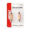 Amio – Λαμπάκια Πλαφονιέρας LED 39mm C5W C10W 12/24V 2.2W 5600K 14xSMD 4014 CANBUS για Ισχυρό Φωτισμό Εσωτερικού – Σετ 2 Τεμ. (01633/AM)