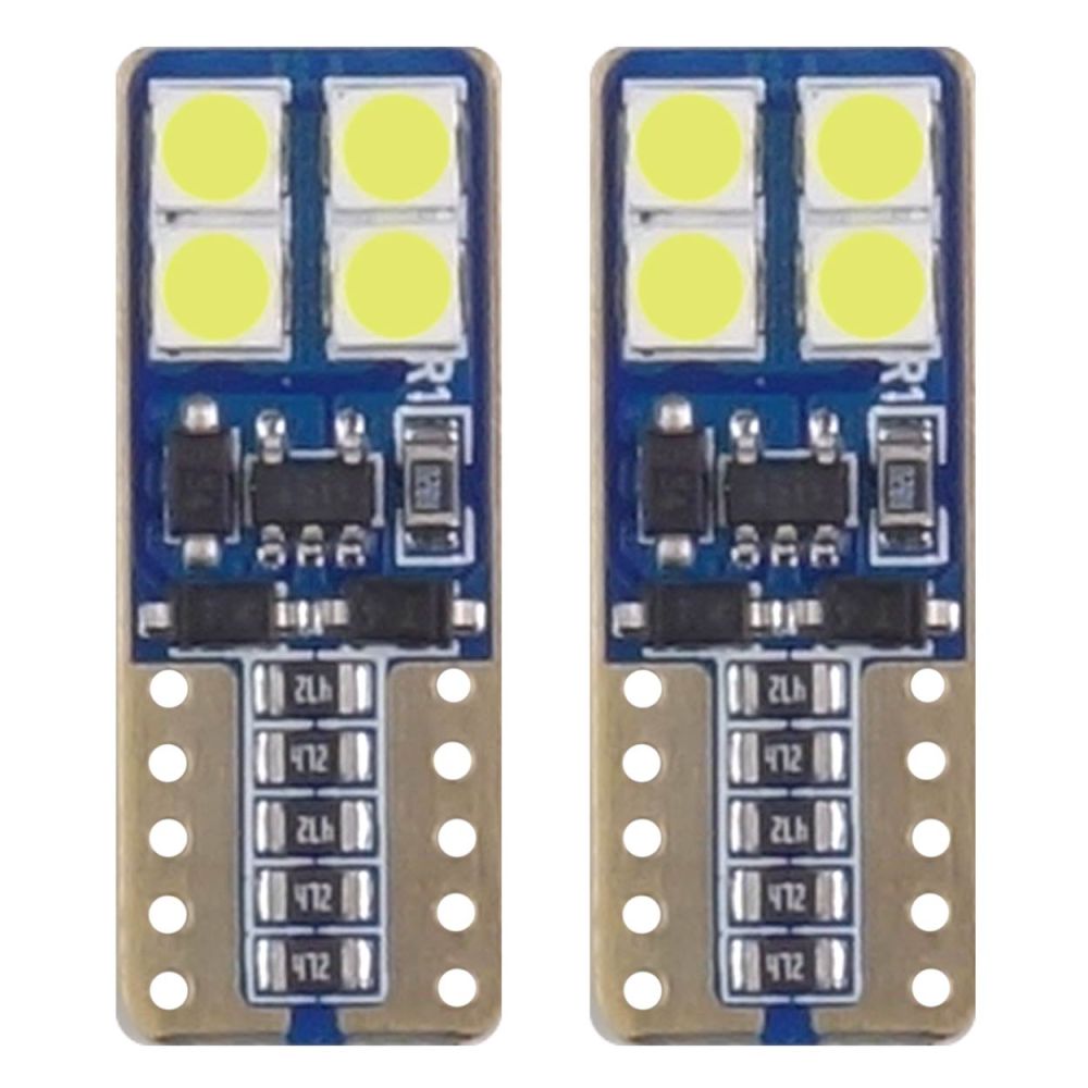 Amio – Λαμπάκια LED T10 W5W 12/24V 2W 5600K 8xSMD 2835 CANBUS Καρφωτά για Ισχυρό Λευκό Φωτισμό χωρίς Σφάλματα – Σετ 2 Τεμ. (01635/AM)