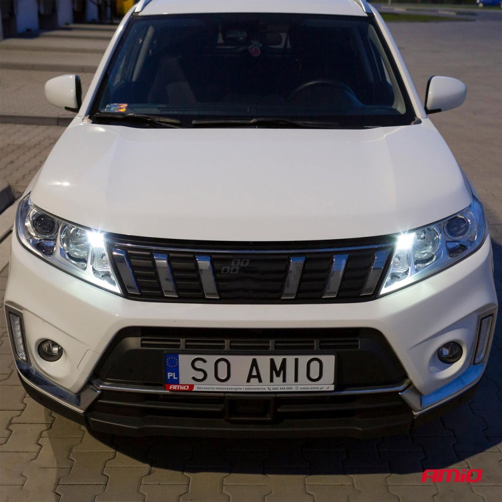 Amio – Λαμπάκια LED T10 W5W 12/24V 2.4W 5600K 3xSMD 2835 CANBUS Καρφωτά για Ισχυρό Λευκό Φωτισμό χωρίς Σφάλματα – Σετ 2 Τεμ. (01637/AM)
