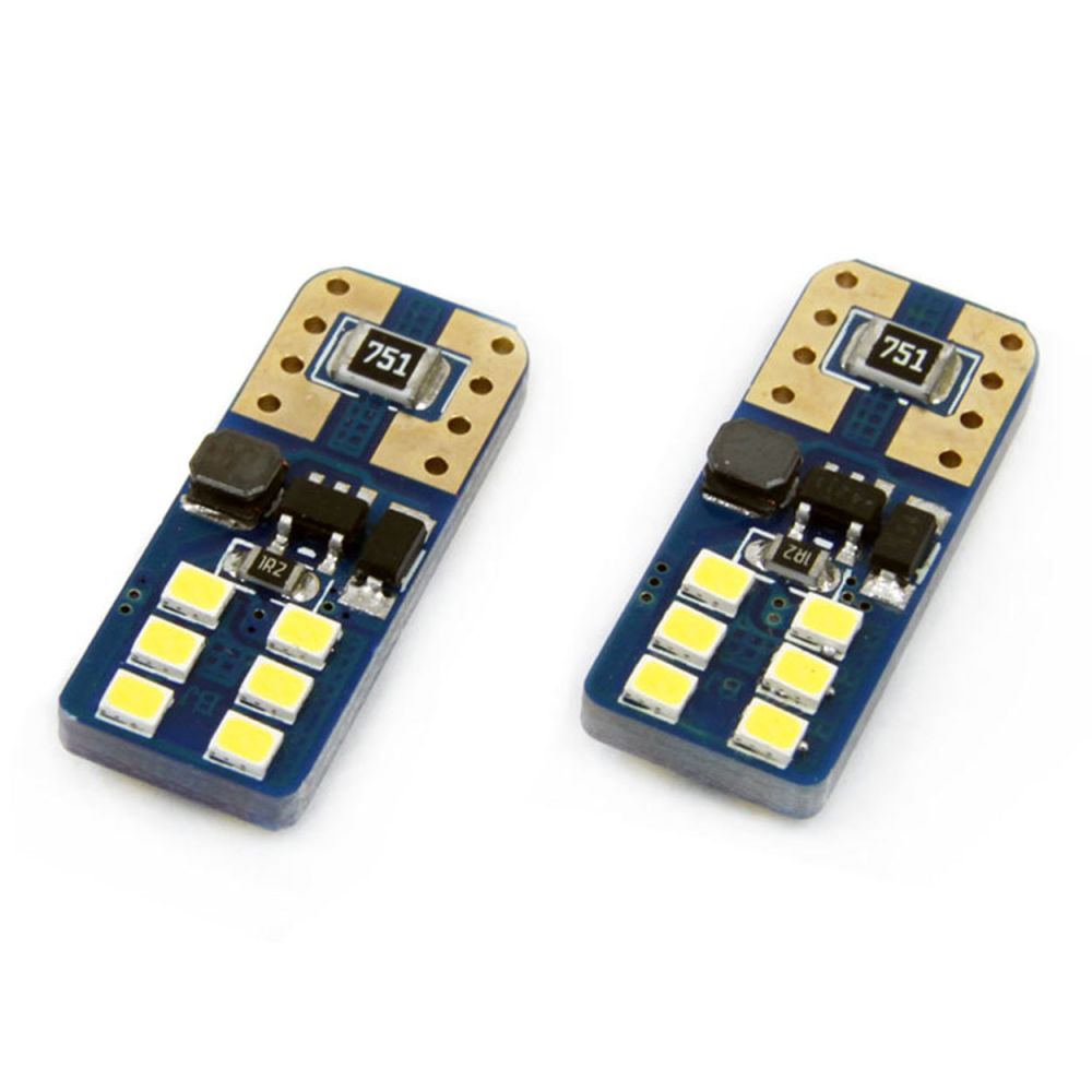 Amio – Λαμπάκια LED T10 W5W 12/24V 2W 5600K 12xSMD 2016 CANBUS Καρφωτά για Ισχυρό Λευκό Φωτισμό χωρίς Σφάλματα – Σετ 2 Τεμ. (01638/AM)