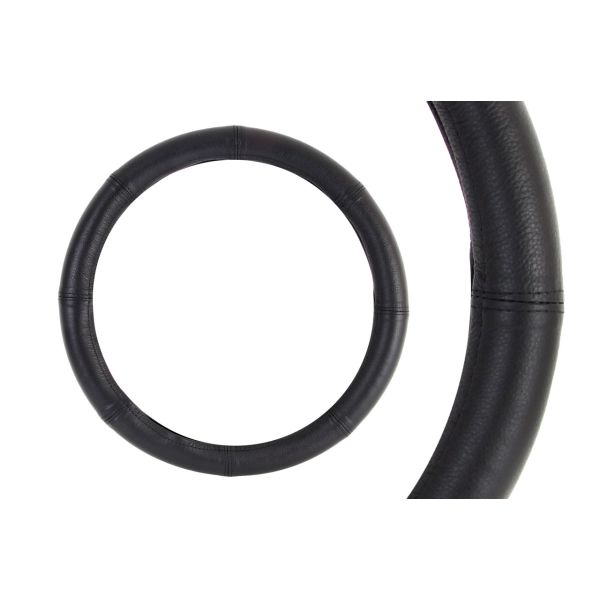 Amio - Κάλυμμα Τιμονιού Δερμάτινο διαμέτρου 39/41cm σε μαύρο χρώμα για Επιβατικά Αυτοκίνητα και Van - 1 τεμ. (01767/AM)