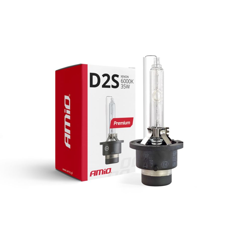 Amio - Λάμπα Xenon D2S 6000K 35W 12V Premium για αντικατάσταση εργοστασιακών και aftermarket xenon με καθαρό λευκό φωτισμό και σταθερή απόδοση χωρίς τροποποιήσεις - 1 Τεμ. (01976/AM)