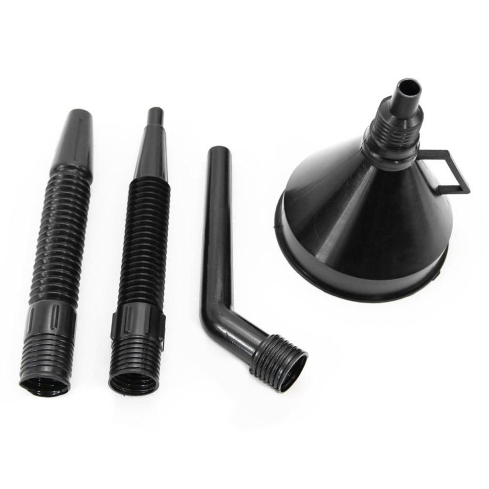 Amio - Χωνί Πλαστικό Εύκαμπτο με 2 Σπιράλ και Γωνιακό Στόμιο 4 Τεμαχίων για καθαρή μεταφορά καυσίμου και υγρών σε δύσκολα σημεία χωρίς διαρροές - 1 Τεμ. (02007/AM)