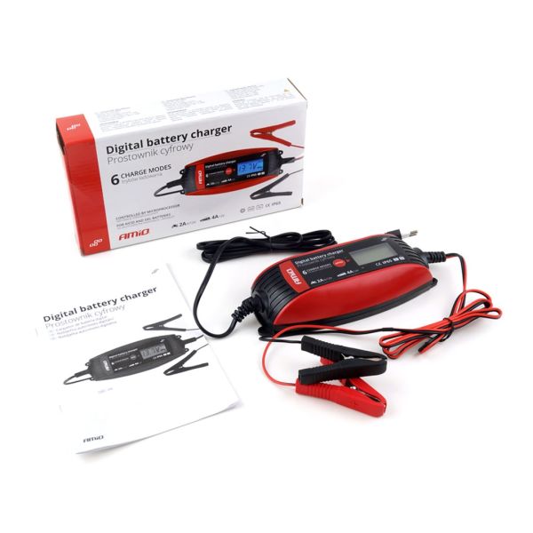Amio - ΦΟΡΤΙΣΤΗΣ ΜΠΑΤΑΡΙΑΣ 2A/4A LCD 6/12V 1.2-120Ah - 1 ΤΕΜ. (02088/AM)