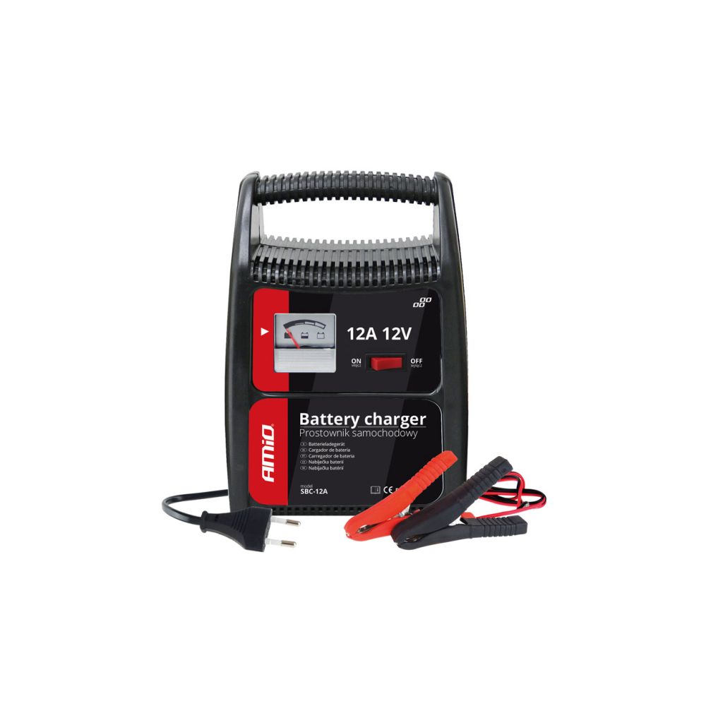 Amio - Φορτιστής Μπαταρίας 12V 12A για γρήγορη φόρτιση μπαταριών 32-90Ah με προστατευμένους ακροδέκτες και σταθερή απόδοση για αξιόπιστη χρήση σε απαιτητικές εφαρμογές - 1 Τεμ. (02089/AM)
