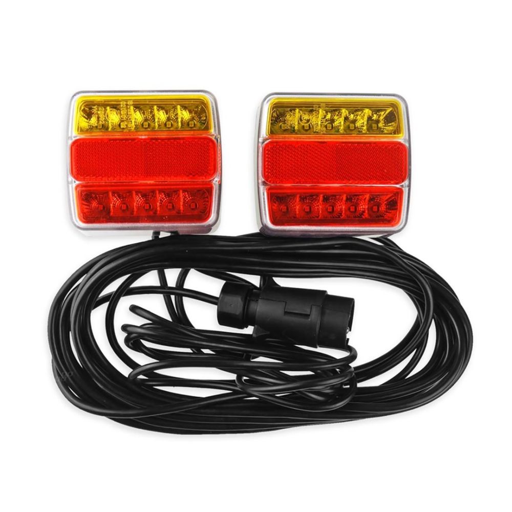 Amio - Σετ Φανάρια Πίσω Τρέιλερ LED Μαγνητικά 12V με Καλώδιο 7pin σε Compact Σχεδιασμό για Πλήρη Σήμανση και Εύκολη Τοποθέτηση σε Ρυμουλκούμενα - 1 Σετ (02141/AM)