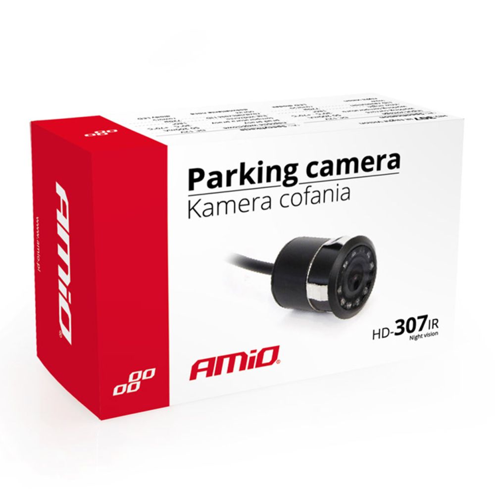 Amio - ΚΑΜΕΡΑ ΟΠΙΣΘΟΠΟΡΕΙΑΣ HD-307 IR NIGHT VISION ΜΕ LED 18mm 12V - 1 τεμ. (02164/AM)