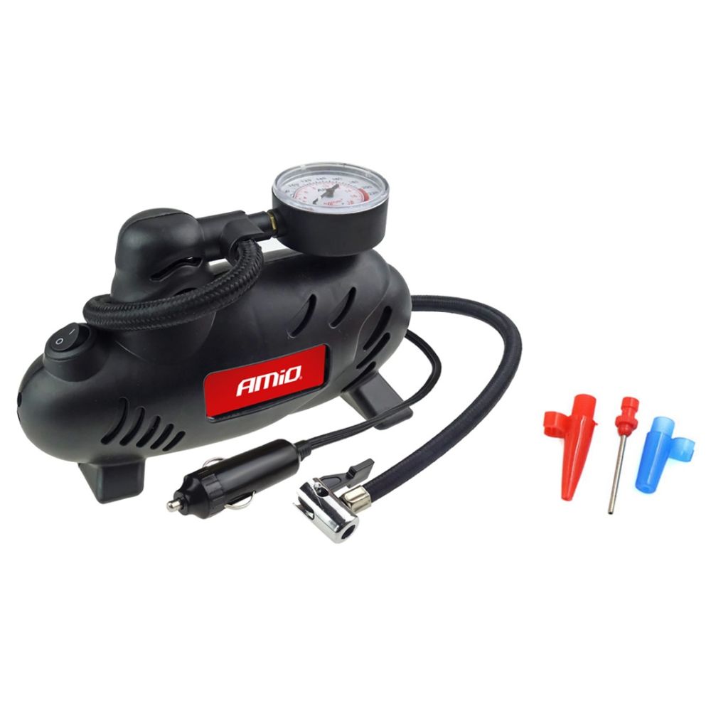 Amio - ΚΟΜΠΡΕΣΕΡ ΑΕΡΑ ΕΛΑΣΤΙΚΩΝ ΠΛΑΣΤΙΚΟ ACOMP-07 12V 250psi 17bar 9l/min ΜΕ ΦΙΣ ΑΝΑΠΤΗΡΑ ΚΑΙ ΔΙΑΚΟΠΤΗ & ΚΑΛΩΔΙΟ 3Μ - 1 Τεμ. (02181/AM)