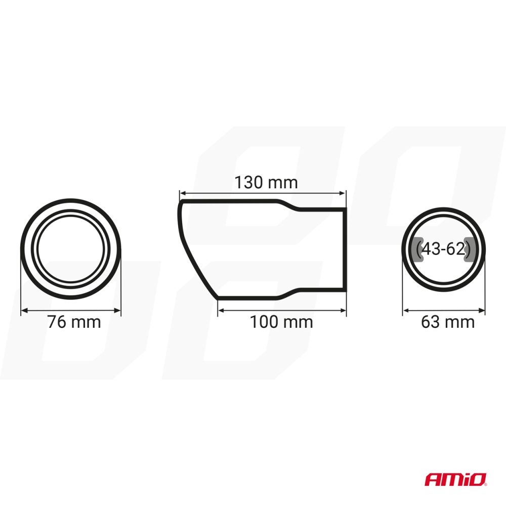 Amio - ΑΚΡΟ (ΜΠΟΥΚΑ) ΕΞΑΤΜΙΣΗΣ MT017 43-62mm (ΜΗΚΟΣ: 130mm) - 1 τεμ. (02348/AM)