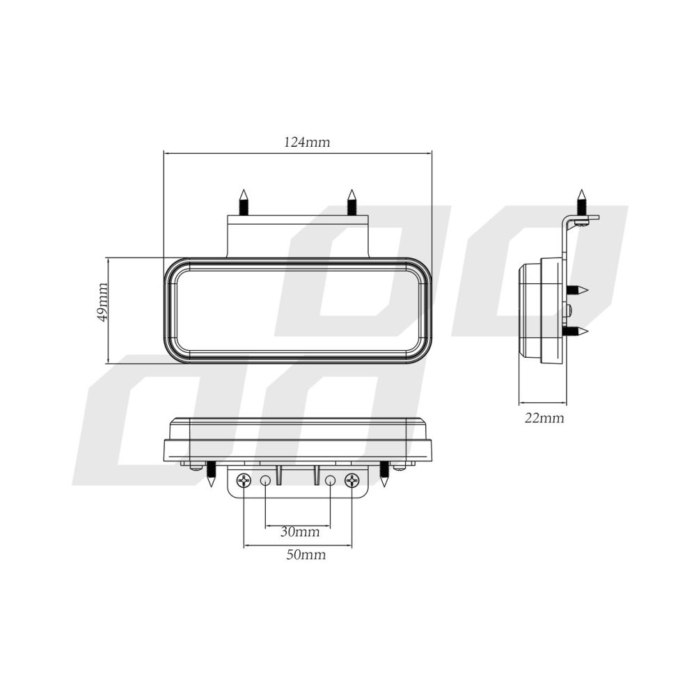 Amio - ΦΩΣ ΟΓΚΟΥ ΦΟΡΤΗΓΟΥ LED ΠΟΡΤΟΚΑΛΙ 10-30V 124x49x22mm ΑΔΙΑΒΡΟΧΟ OM-02-O 1ΤΕΜ. (02376/AM)