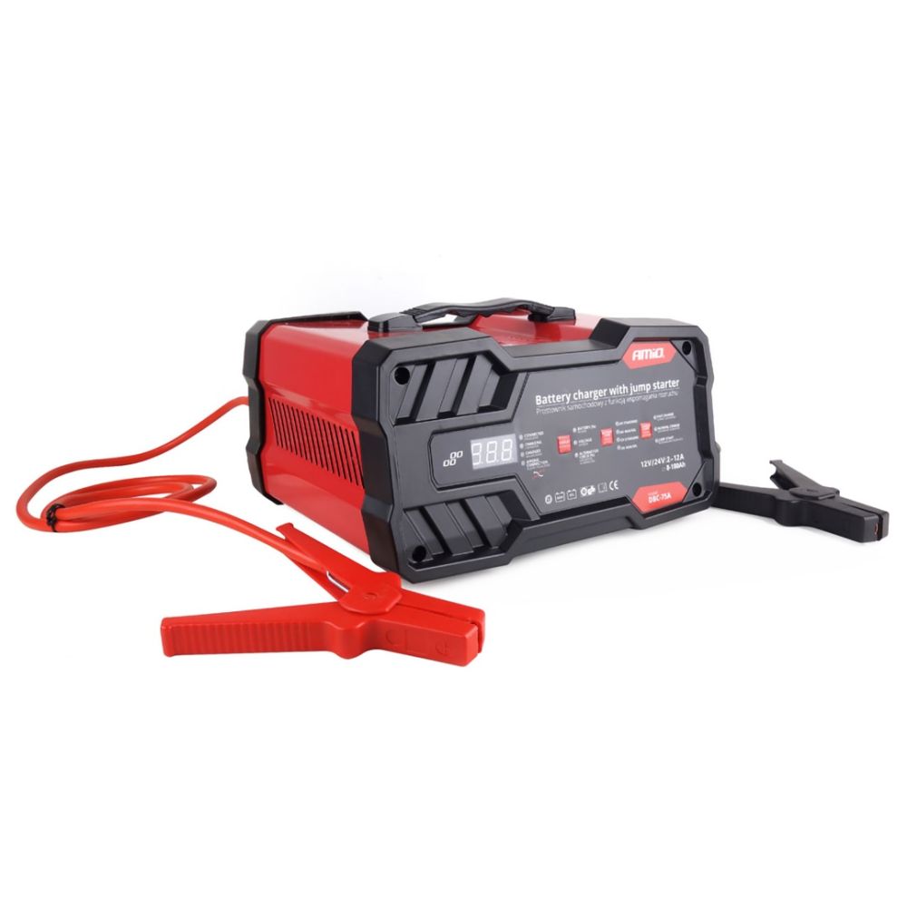 Amio - ΕΚΚΙΝΗΤΗΣ/ΦΟΡΤΙΣΤΗΣ ΜΠΑΤΑΡΙΑΣ 12/24V 12A (75Α START ENGINE) ΜΕ TESTER ΚΑΙ ΠΡΟΣΤΑΣΙΑ ΥΠΕΡΦΟΡΤΩΣΗΣ – 1 ΤΕΜ. (02400/AM)