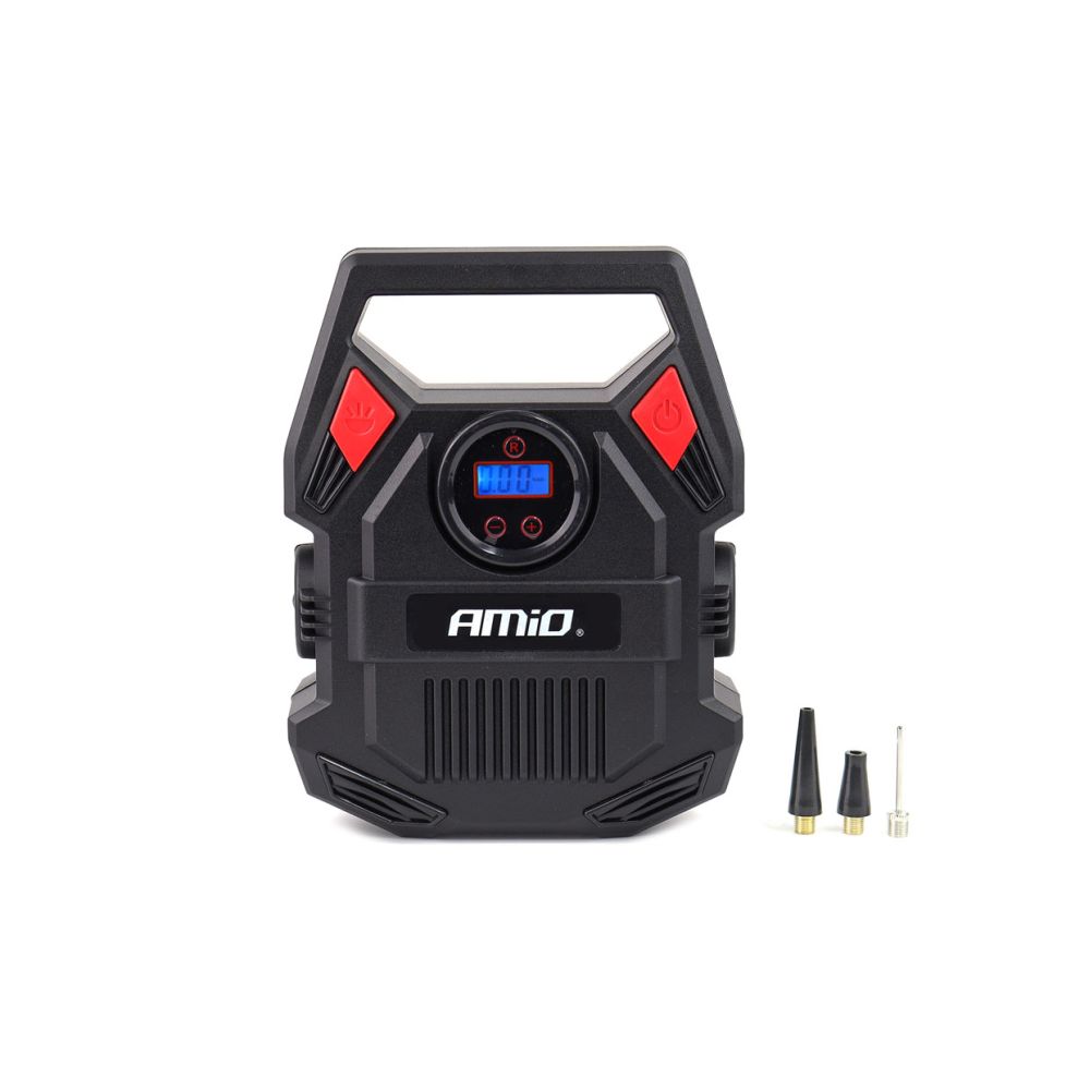 Amio - ΚΟΜΠΡΕΣΕΡ ΑΕΡΑ 12V 10bar/150psi ΜΕ 3 ΑΝΤΑΠΤΟΡΕΣ ΚΑΙ ΨΗΦΙΑΚΗ ΕΝΔΕΙΞΗ ACOMP-17 AMIO - 1 τεμ. (02642/AM)