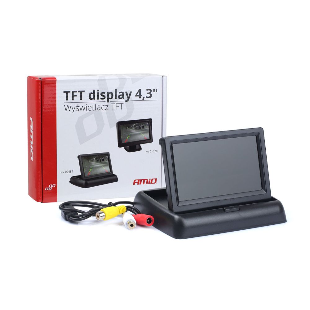 Amio - ΟΘΟΝΗ TFT LCD ΑΝΑΔΙΠΛΟΥΜΕΝΗ ΑΥΤΟΚΙΝΗΤΟΥ 4,3" - 12V - 1 τεμ. (02484/AM)