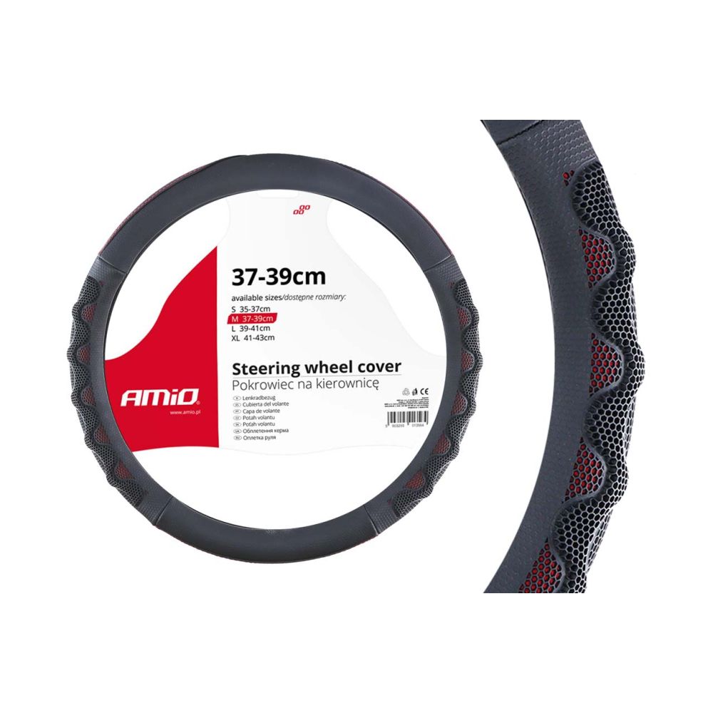 Amio - ΚΑΛΥΜΜΑ ΤΙΜΟΝΙΟΥ 37/39CM SWC-25 ΜΑΥΡΟ/ΚΟΚΚΙΝΟ - 1 τεμ. (02562/AM)
