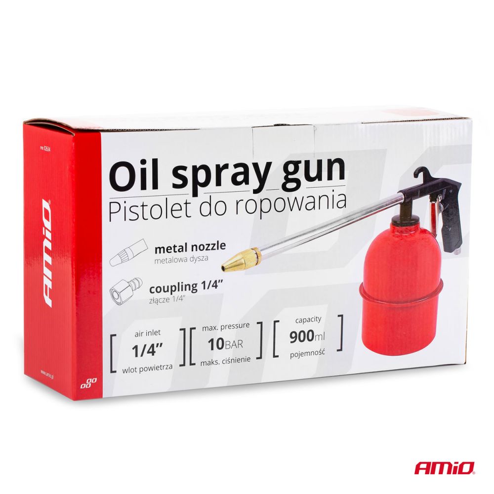 Amio - ΠΙΣΤΟΛΙ ΑΕΡΟΣ 10 BAR ΜΕ ΔΟΧΕΙΟ ΛΑΔΙΟΥ 900ml (ΛΑΔΙΚΟ) - 1 ΤΕΜ. (02634/AM)