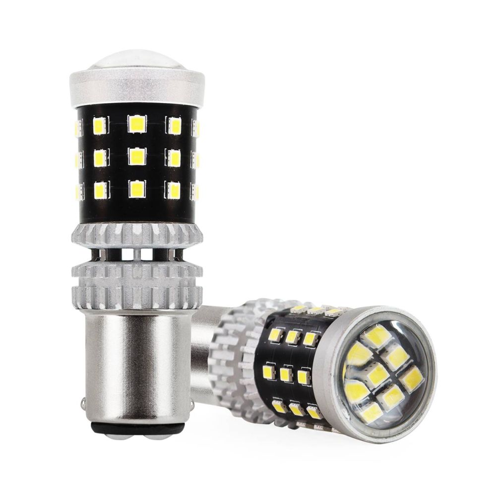 Amio - ΛΑΜΠΑΚΙΑ ΔΙΠΟΛΙΚΑ LED ΛΕΥΚΑ CAN-BUS P21/5w BAY15D 12/24V 39xSMD 2016 - 2 TEM. (02800/AM)