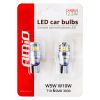 Amio - T10 W5W/W10W 12/24V W2,1x9,5d 6SMDx3030 ΛΕΥΚΟ (ΚΑΡΦΩΤΟ - CAN-BUS) 2ΤΕΜ. (02801/AM)