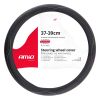Amio - ΚΑΛΥΜΜΑ ΤΙΜΟΝΙΟΥ 37/39CM SWC-42-M ΜΑΥΡΟ ΔΕΡΜΑΤΙΝΗ ΜΕ ΧΡΩΜΑΤΙΣΤΗ ΡΑΦΗ - 1 ΤΕΜ. (02815/AM)