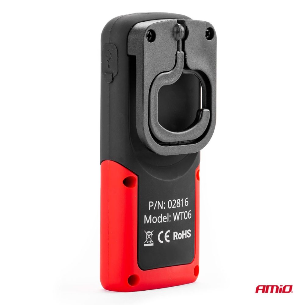 Amio - ΦΑΚΟΣ ΕΡΓΑΣΙΑΣ ΧΕΙΡΟΣ ΜΕ ΓΑΝΤΖΟ/ΜΑΓΝΗΤΗ MICRO USB COB LED 1200mAh 50x31x117mm - 1 τεμ. (02816/AM)