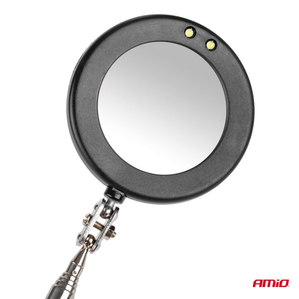 Amio - ΚΑΘΡΕΠΤΗΣ ΧΕΙΡΟΣ ΤΗΛΕΣΚΟΠΙΚΟΣ 50mm 28-87cm 360 ΜΟΙΡΕΣ ΜΕ ΦΩΣ LED - 1 ΤΕΜ. (02840/AM)