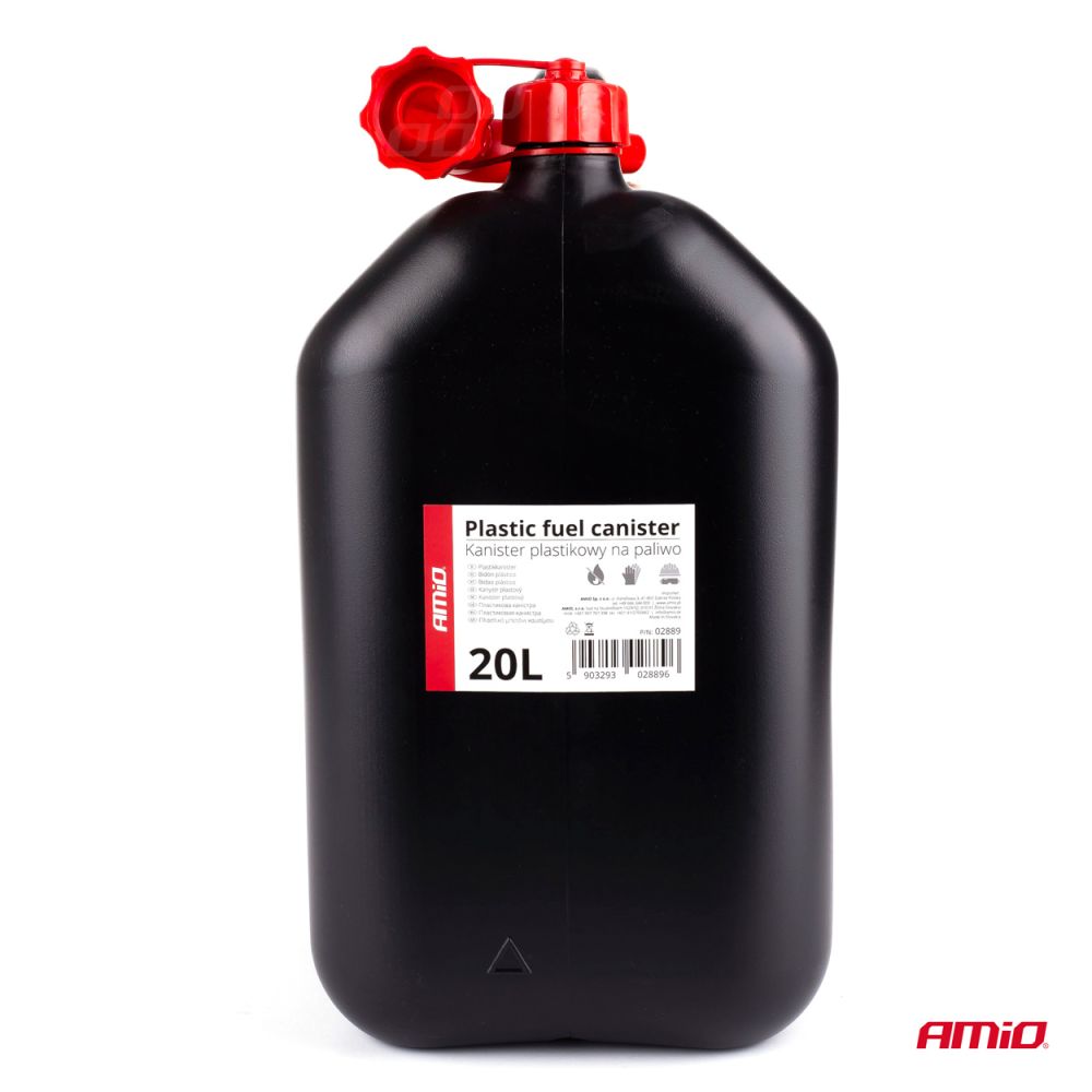 Amio - ΜΠΕΤΟΝΙ ΠΛΑΣΤΙΚΟ 20L ΜΑΥΡΟ ΜΕ ΚΟΚΚΙΝΟ ΣΤΟΜΙΟ - 1 τεμ. (02889/AM)