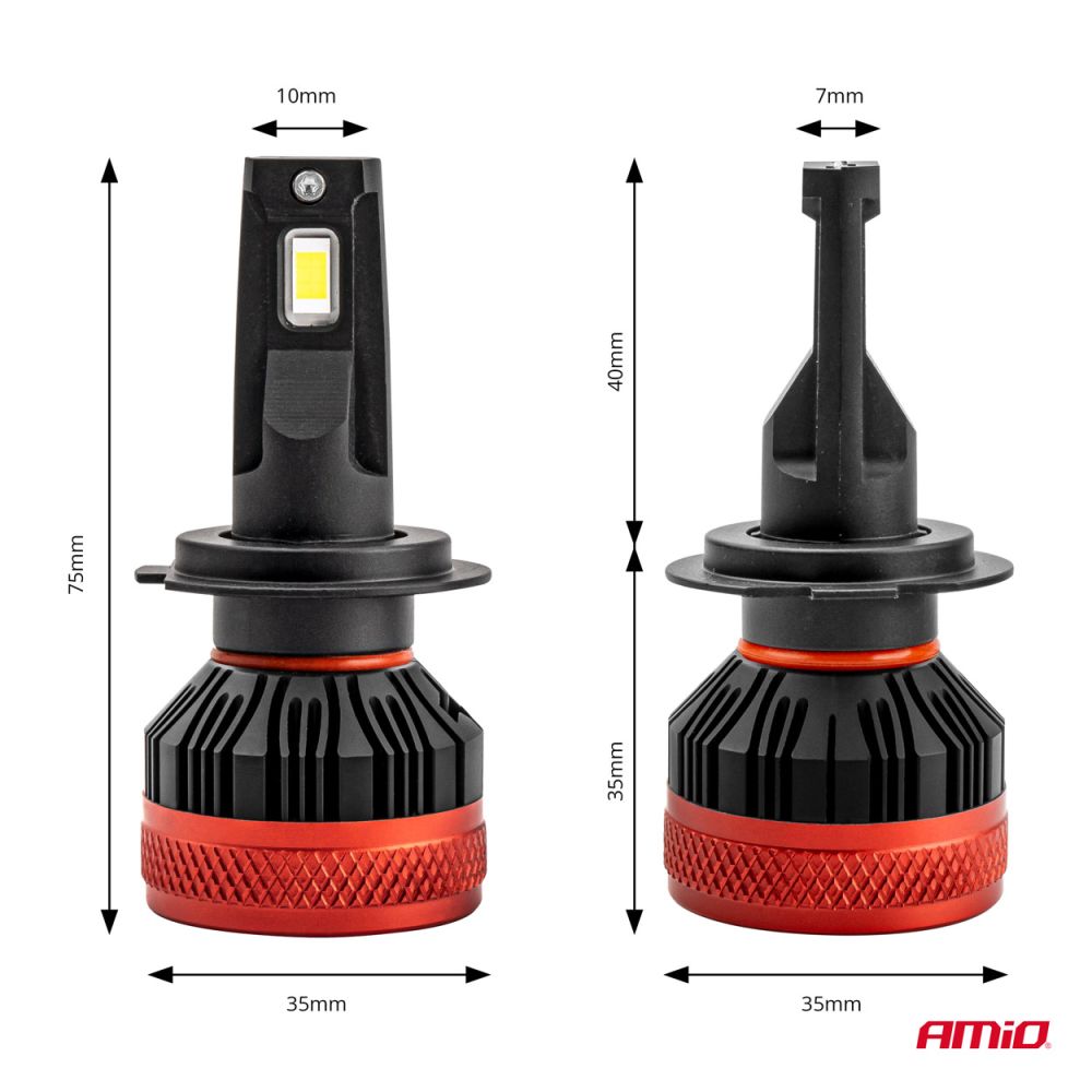 Amio - ΛΑΜΠΕΣ LED H7 9-16V 90W 6.500K 9900lm CAN BUS (ME ΑΝΕΜΙΣΤΗΡΑΚΙ) X3 SERIES - 2ΤΕΜ. (02980/AM)