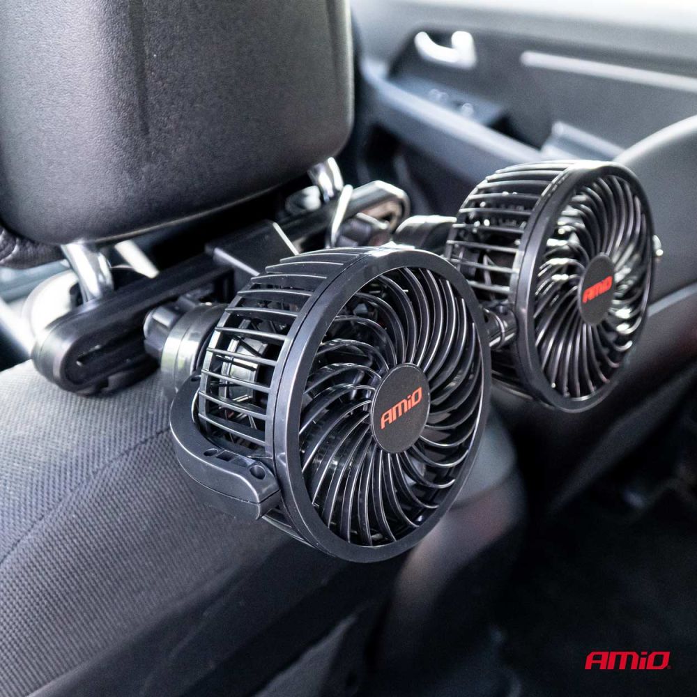 Amio - ΑΝΕΜΙΣΤΗΡΑΣ ΔΙΠΛΟΣ 12V 2χ4''(10,8cm) ΜΕ ΦΙΣ ΑΝΑΠΤΗΡΑ 2 ΤΑΧΥΤΗΤΩΝ & ΣΤΗΡΙΞΗ ΣΤΟ ΠΡΟΣΚΕΦΑΛΟ - 1 TEM. (03008/AM)
