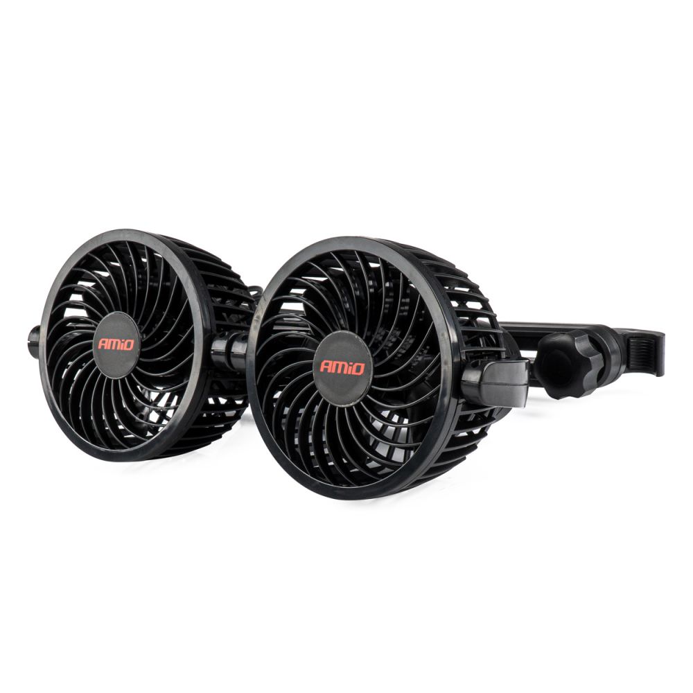 Amio - ΑΝΕΜΙΣΤΗΡΑΣ ΔΙΠΛΟΣ 12V 2χ4''(10,8cm) ΜΕ ΦΙΣ ΑΝΑΠΤΗΡΑ/2 USB 5V & ΣΤΗΡΙΞΗ ΣΤΟ ΠΡΟΣΚΕΦΑΛΟ - 1 TEM. (03009/AM)