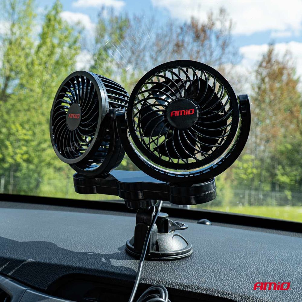Amio - ΑΝΕΜΙΣΤΗΡΑΣ ΔΙΠΛΟΣ 12V 2χ4''(10,8cm) ΜΕ ΦΙΣ ΑΝΑΠΤΗΡΑ/2 ΤΑΧΥΤΗΤΩΝ/ ΜΕ ΒΕΝΤΟΥΖΑ PRO SERIES - 1 TEM. (03010/AM)