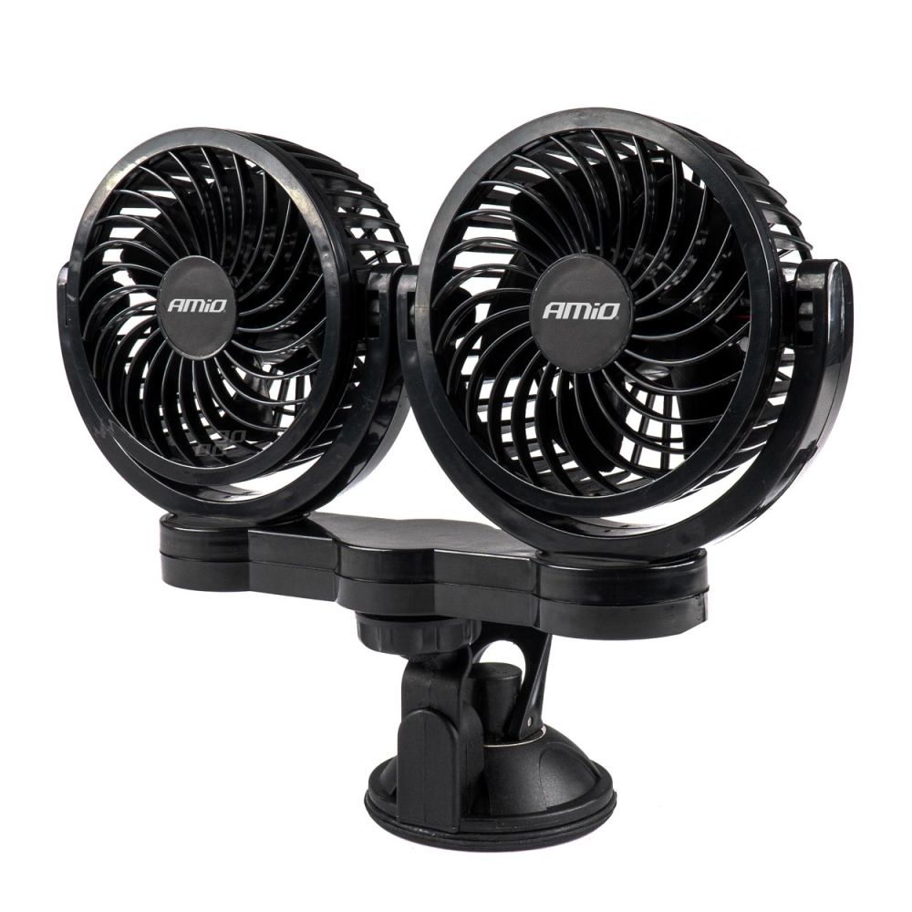 Amio - ΑΝΕΜΙΣΤΗΡΑΣ ΔΙΠΛΟΣ 24V 2χ4''(10,8cm) ΜΕ ΦΙΣ ΑΝΑΠΤΗΡΑ 2 ΤΑΧΥΤΗΤΩΝ ΜΕ ΒΕΝΤΟΥΖΑ PRO SERIES - 1 ΤΕΜ. (03011/AM)