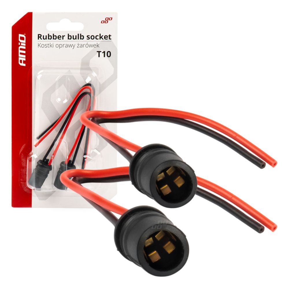 Amio - ΦΙΣΑ 12/24V ΓΙΑ ΛΑΜΠΕΣ T10/ W5W/ W3W/ W16W ME ΚΑΛΩΔΙΟ - 2 ΤΕΜ. (03048/AM)