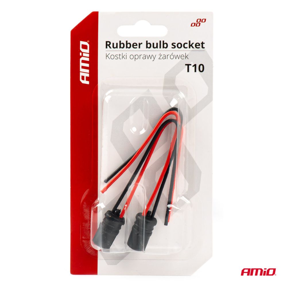 Amio - ΦΙΣΑ 12/24V ΓΙΑ ΛΑΜΠΕΣ T10/ W5W/ W3W/ W16W ME ΚΑΛΩΔΙΟ - 2 ΤΕΜ. (03048/AM)