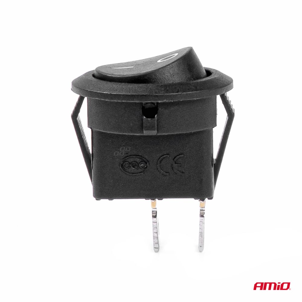 Amio - ΔΙΑΚΟΠΤΗΣ ON/OFF 2 ΕΠΑΦΩΝ 12V 20A ΣΤΡΟΓΓΥΛΟΣ Φ20mm ΜΑΥΡΟΣ - 1 τεμ. (03083/AM)
