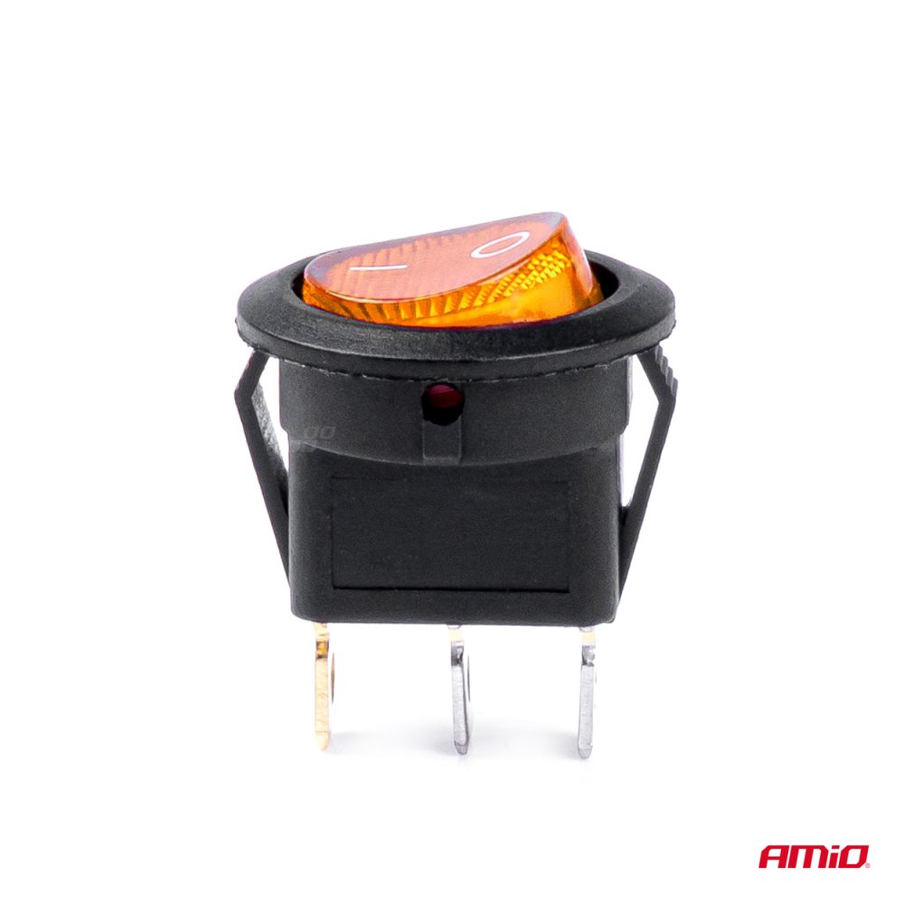 Amio - ΔΙΑΚΟΠΤΗΣ ON/OFF 3 ΕΠΑΦΩΝ 12/24V 20A ΣΤΡΟΓΓΥΛΟΣ ΜΕ ΚΙΤΡΙΝΟ ΦΩΤΙΣΜΟ - 1 ΤΕΜ. (03085/AM)
