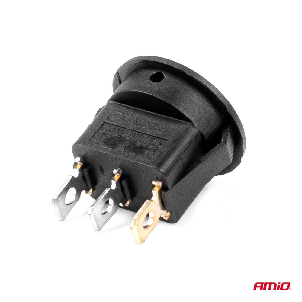 Amio - ΔΙΑΚΟΠΤΗΣ ON/OFF 3 ΕΠΑΦΩΝ 12/24V 20A ΣΤΡΟΓΓΥΛΟΣ ΜΕ ΚΙΤΡΙΝΟ ΦΩΤΙΣΜΟ - 1 ΤΕΜ. (03085/AM)