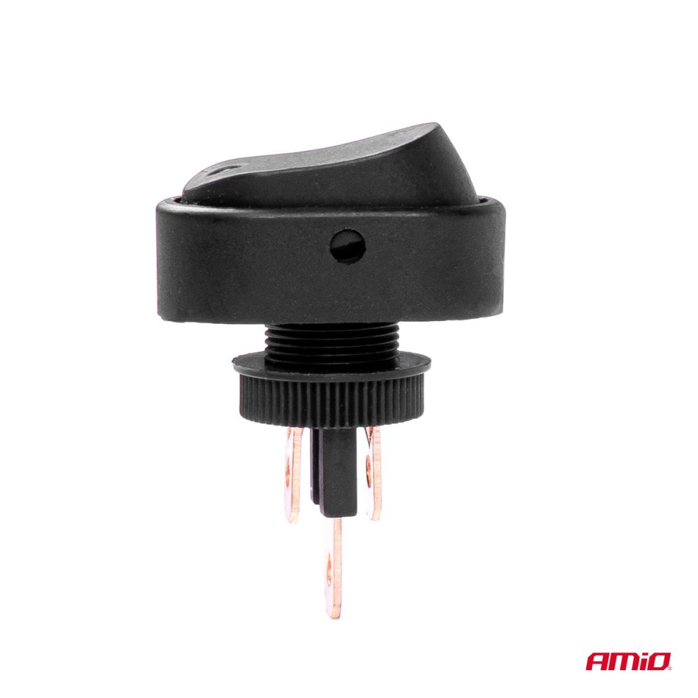 Amio - ΔΙΑΚΟΠΤΗΣ ON/OFF 3 ΕΠΑΦΩΝ ΜΕ LED ΠΡΑΣΙΝΟ 12/24V Φ12mm 30A ΜΕ ΣΠΕΙΡΩΜΑ ΟΒΑΛ - 1 ΤΕΜ. (03087/AM)