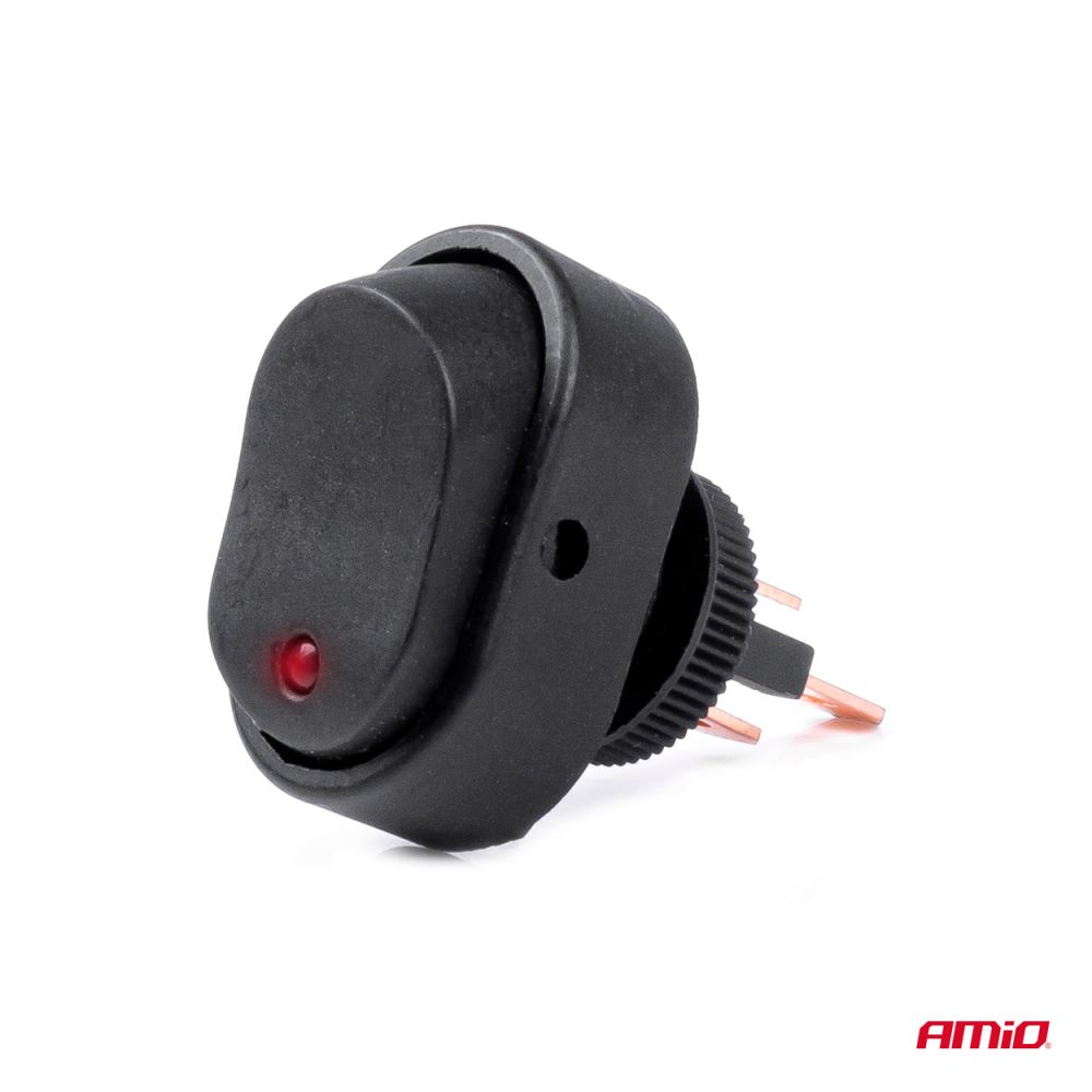 Amio - ΔΙΑΚΟΠΤΗΣ ON/OFF 3 ΕΠΑΦΩΝ ΜΕ LED ΚΟΚΚΙΝΟ12/24V Φ12mm 30A ΜΕ ΣΠΕΙΡΩΜΑ ΟΒΑΛ - 1 ΤΕΜ. (03089/AM)