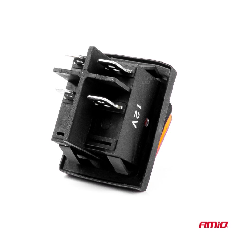 Amio - ΔΙΑΚΟΠΤΗΣ ON/OFF 4 ΕΠΑΦΩΝ 20A 12/24V ΚΙΤΡΙΝΟΣ ΦΩΤΙΣΜΟΣ ΟΡΘΟΓΩΝΙΟΣ - 1 ΤΕΜ. (03091/AM)