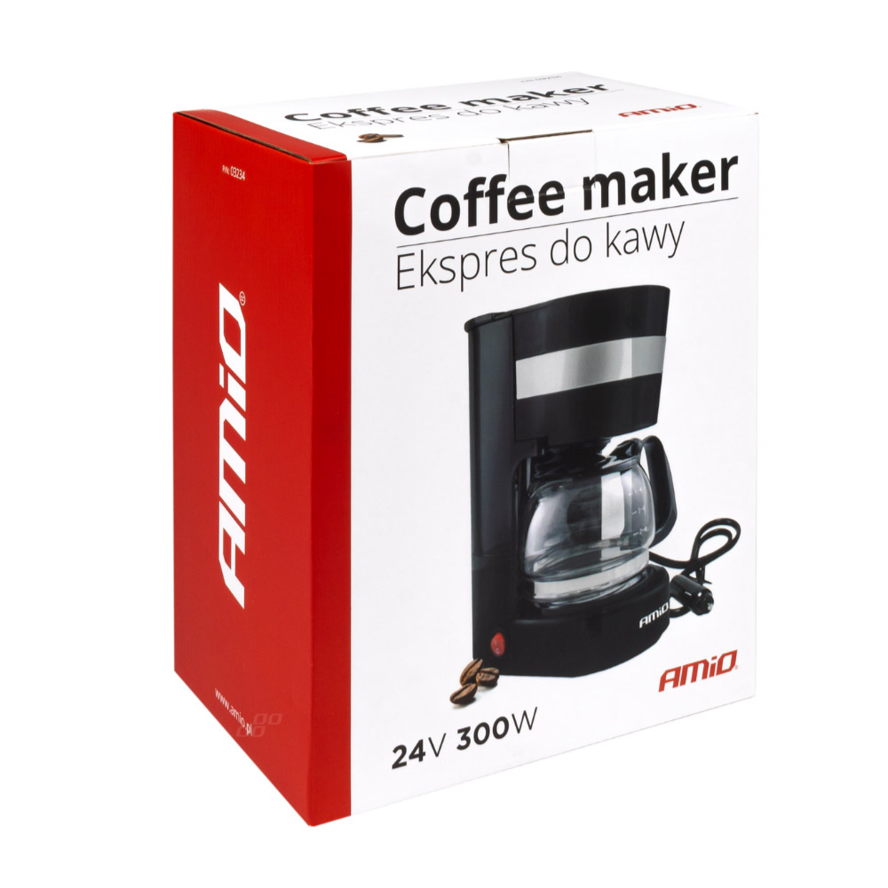 Amio - ΚΑΦΕΤΙΕΡΑ ΦΙΛΤΡΟΥ ΓΙΑ ΓΑΛΛΙΚΟ ΚΑΦΕ 24V 300W 650ML ΜΑΥΡΗ/INOX - 1 TEM. (03234/AM)