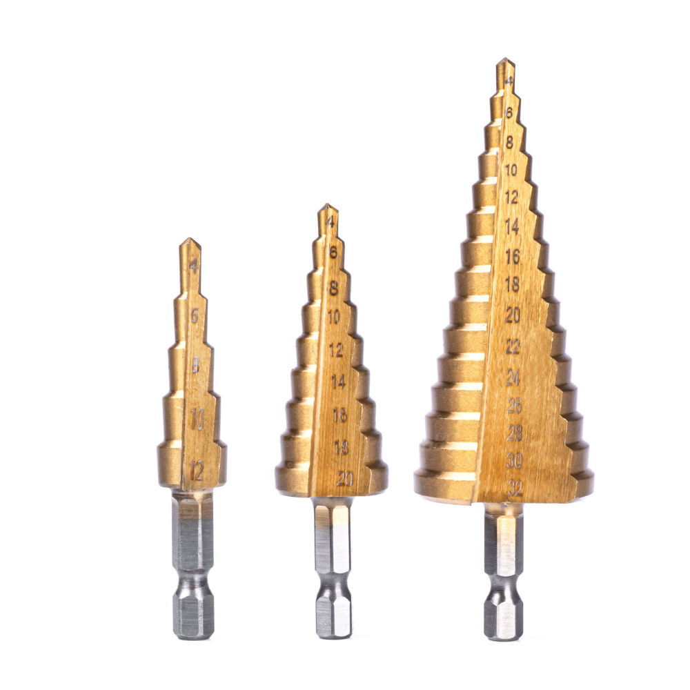Amio - ΤΡΥΠΑΝΙΑ ΚΩΝΙΚΑ ΤΙΤΑΝΙΟΥ (HSS) 4-12mm/4-20mm/4-32mm - 3 TEM. (03271/AM)