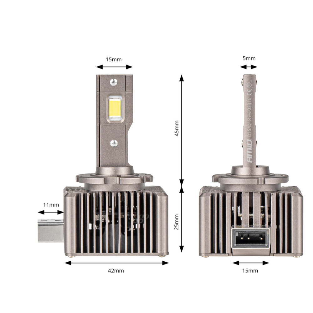 Amio - ΛΑΜΠΕΣ LED ΜΕ ΨΥΚΤΡΑ D1S/D1R 9-16V 70W 6.500K 8600lm XD SERIES - 2 ΤΕΜ. (03310/AM)