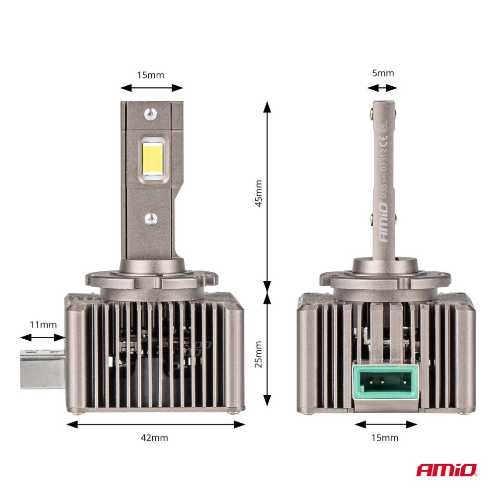 Amio - ΛΑΜΠΕΣ LED D3S 9>16V 70W 6.500K 8600lm (ΜΕ ΨΥΚΤΡΑ) XD SERIES - 2 ΤΕΜ. (03312/AM)
