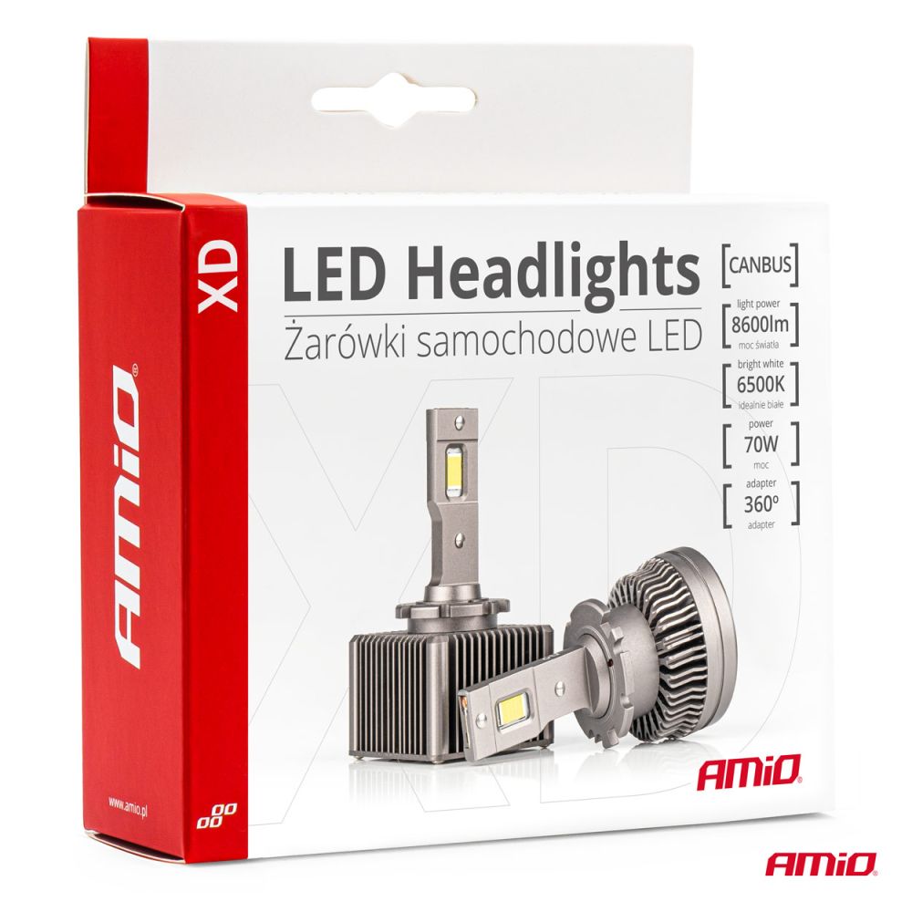 Amio - ΛΑΜΠΕΣ LED D5S 9>16V 70W 6.500K 8600lm (ΜΕ ΨΥΚΤΡΑ) XD SERIES - 2 ΤΕΜ. (03314/AM)